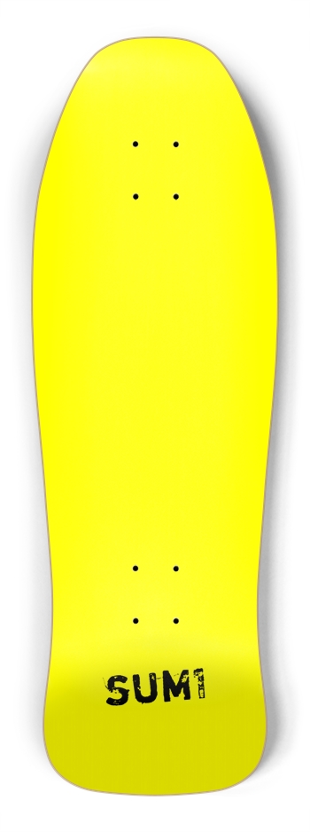 sum1sk8boards blank yellow dip old school shape skateboard 