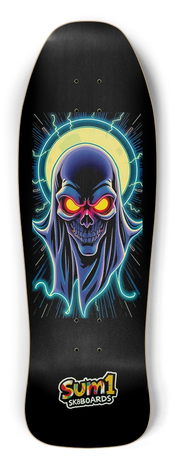 sum1sk8boards glow in the dark phantom old school shape skateboard