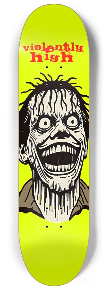 Violently High Skateboards "Rise and Grind" YELLOW AF (8.25 POPSICLE)
