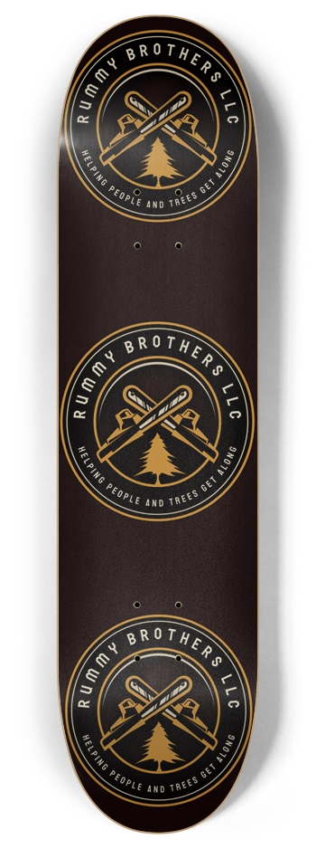 Rummy Brothers Three Shields 8 Inch Skateboard Deck