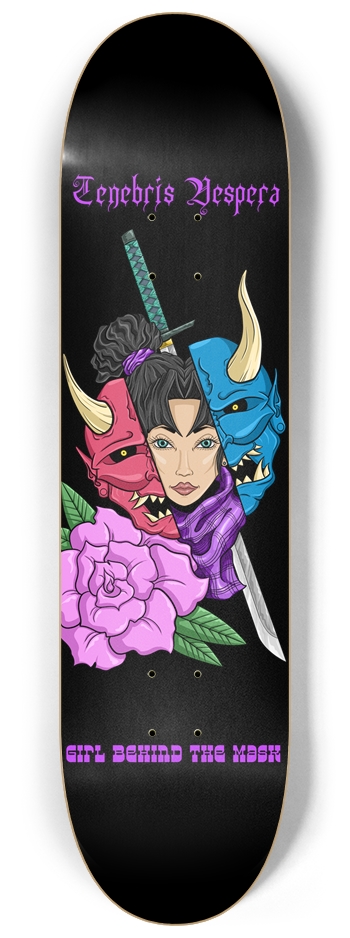 Girl Behind The Mask 8-1/4 Skateboard Deck