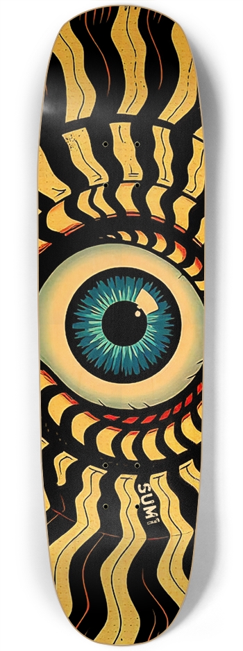 sum1sk8boards eyeball spiral square nose skateboard