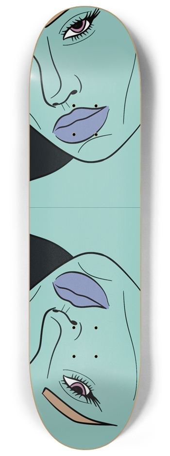 Dual Face Teal Skateboard Deck