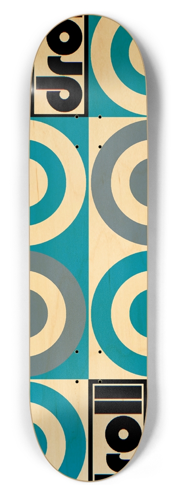 concentric circle study V 8-1/2 Skateboard Deck