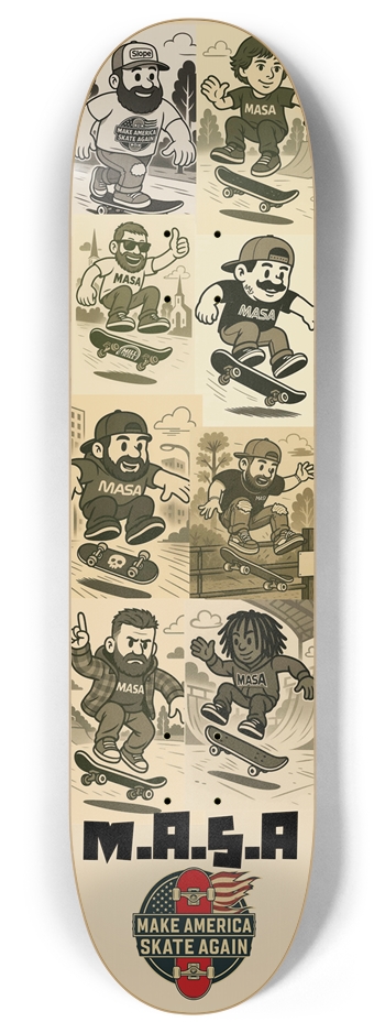Masa team Sunday Comic Strip 8.0 8 Inch Skateboard Deck