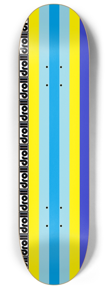 classic stripes lantern blue, powder blue, yellow, royal blue 8-1/4 Skateboard Deck