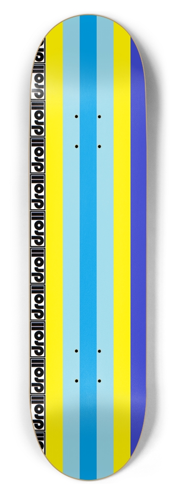 classic stripes lantern blue, powder blue, yellow, royal blue 8-1/2 Skateboard Deck