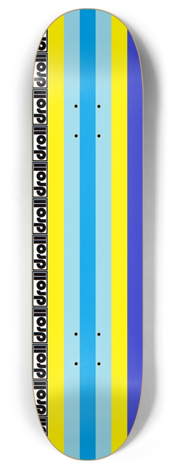 classic stripes lantern blue, powder blue, yellow, royal blue 8 Inch Skateboard Deck