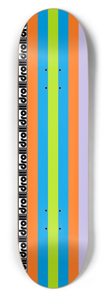classic stripes spring green, lantern blue, orange, lilac 8-1/2 Skateboard Deck
