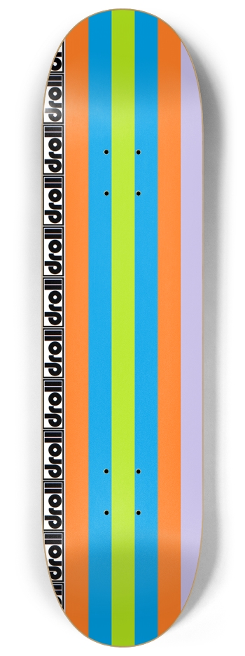 classic stripes spring green, lantern blue, orange, lilac 8-1/4 Skateboard Deck