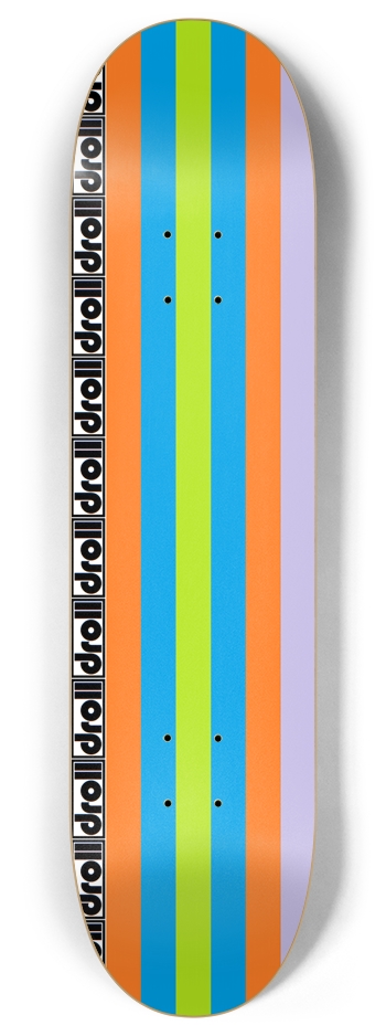 classic stripes spring green, lantern blue, orange, lilac 8 Inch Skateboard Deck