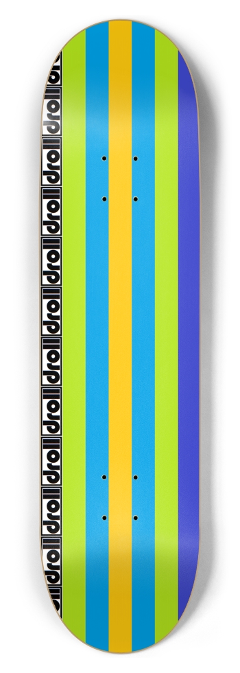 classic stripes sunburst yellow, lantern blue, spring green, royal blue 8-1/2 Skateboard Deck