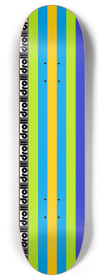 classic stripes sunburst yellow, lantern blue, spring green, royal blue 8 Inch Skateboard Deck