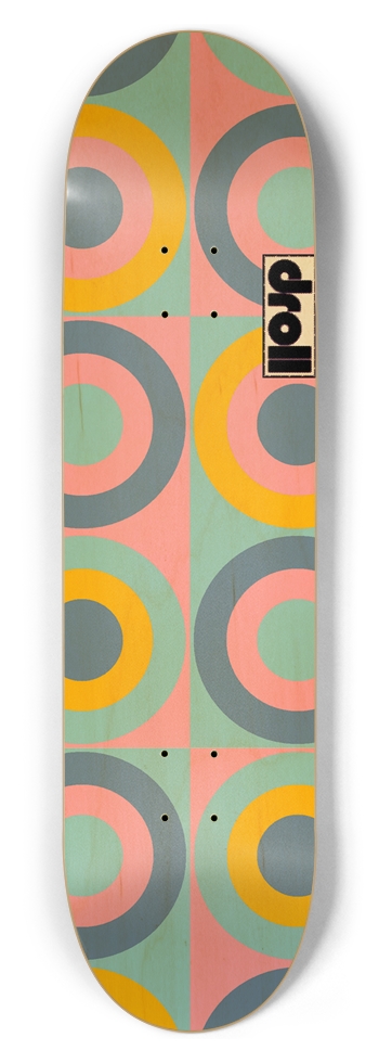 concentric circle study IX 8-1/2 Skateboard Deck