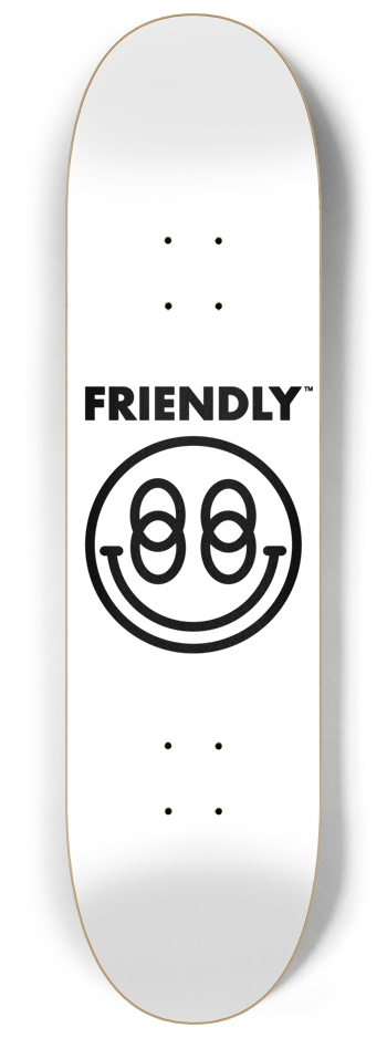 FRIENDLY™ Logo Deck (White) 8-1/4 Skateboard Deck