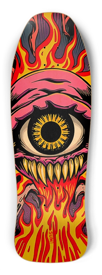 sum1sk8boards eyeball monster old school shredder shape skateboard Shredder Shape