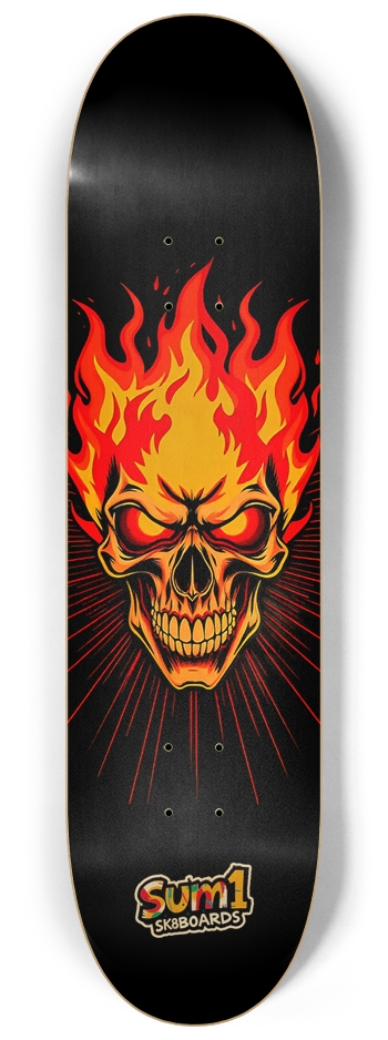 sum1sk8boards flaming skull 8.25 popsicle skateboard