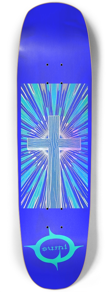 sum1sk8boards holographic cross square nose skateboard Square Nose