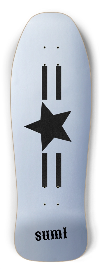 sum1sk8boards star silver foil old school shape skateboard
