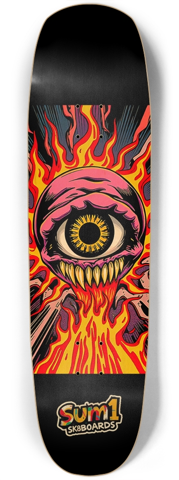 sum1sk8boards eyeball monster square nose skateboard