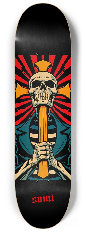 sum1sk8boards skull & cross 8.25 popsicle skateboard 8-1/4 Skateboard Deck