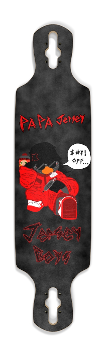 Pirate Black Papa Jersey Drop Through Longboard