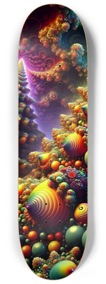 Psychedelic Fractal xmas Theme 8k 0015 #1 8-1/4 Skateboard Deck