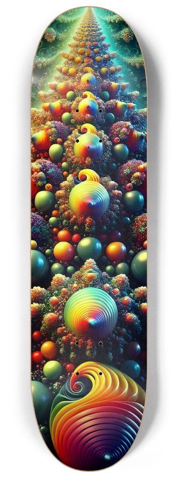 Psychedelic Fractal xmas Theme 8k 0015 #2 8-1/4 Skateboard Deck