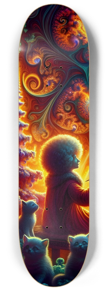 Psychedelic Fractal xmas Theme 8k 0010 #1 8-1/4 Skateboard Deck
