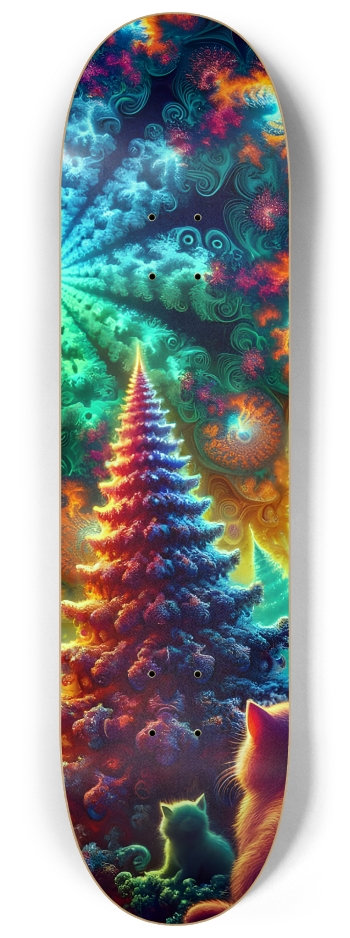 Psychedelic Fractal xmas Theme 8k 0010 #3 8-1/4 Skateboard Deck