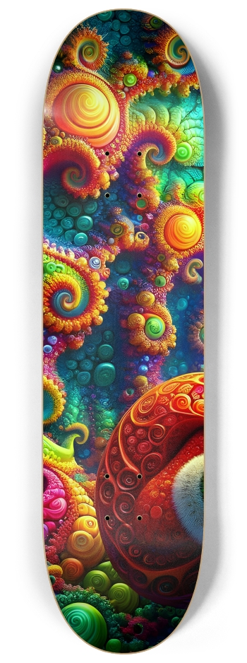 Psychedelic Fractal xmas Theme 8k 0016 #1 8-1/4 Skateboard Deck
