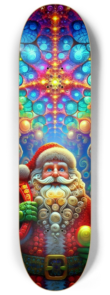 Psychedelic Fractal xmas Theme 8k 0016 #2 8-1/4 Skateboard Deck