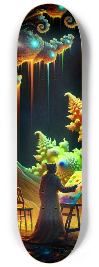 Psychedelic Fractal xmas Theme 8k 0001 #1 8-1/4 Skateboard Deck