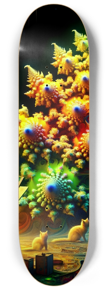 Psychedelic Fractal xmas Theme 8k 0001 #2 8-1/4 Skateboard Deck