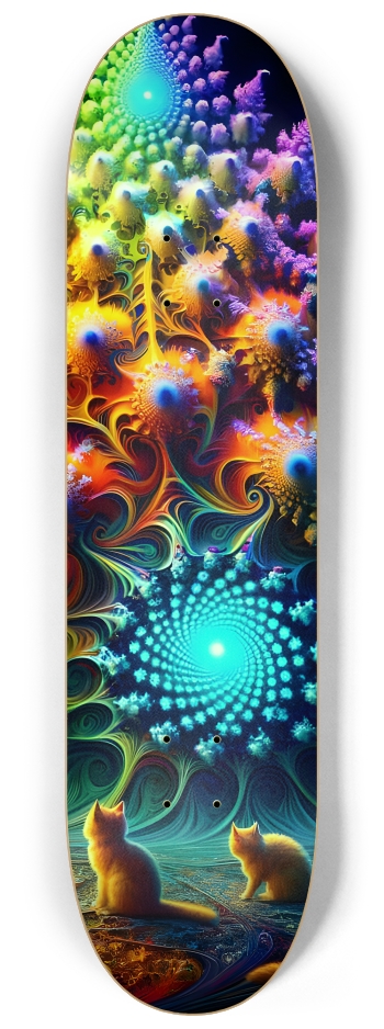 Psychedelic Fractal xmas Theme 8k 0001 #3 8-1/4 Skateboard Deck