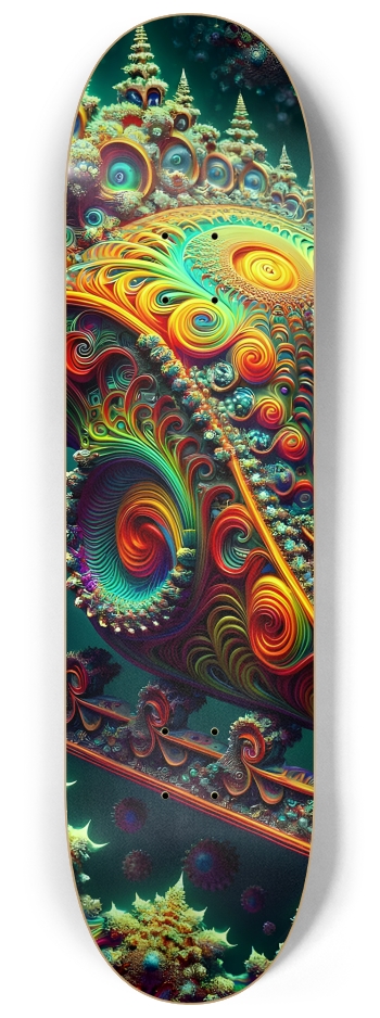 Psychedelic Fractal xmas Theme 8k 0007 #1 8-1/4 Skateboard Deck