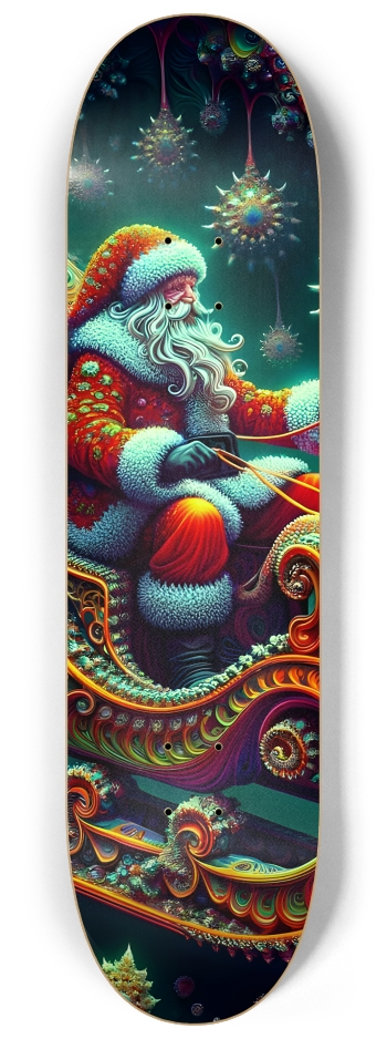 Psychedelic Fractal xmas Theme 8k 0007 #2 8-1/4 Skateboard Deck