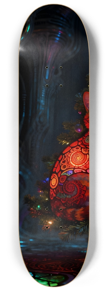 Psychedelic Fractal xmas Theme 8k 0021 #1 8-1/4 Skateboard Deck