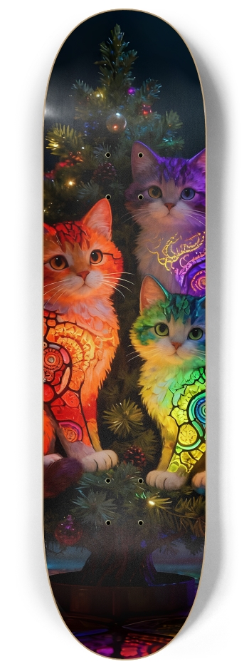 Psychedelic Fractal xmas Theme 8k 0021 #2 8-1/4 Skateboard Deck