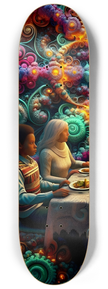 Psychedelic Fractal xmas Theme 8k 0009 #1 8-1/4 Skateboard Deck