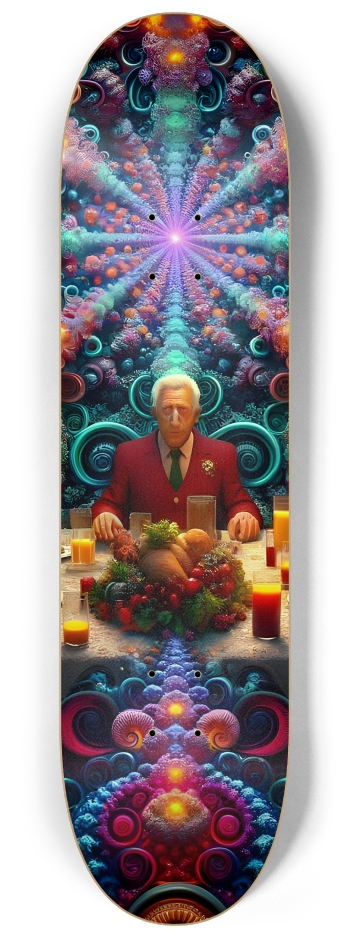 Psychedelic Fractal xmas Theme 8k 0009 #2 8-1/4 Skateboard Deck