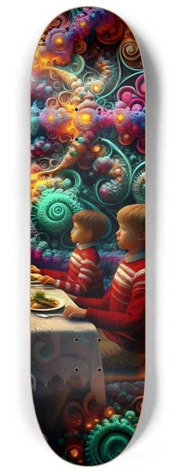 Psychedelic Fractal xmas Theme 8k 0009 #3 8-1/4 Skateboard Deck