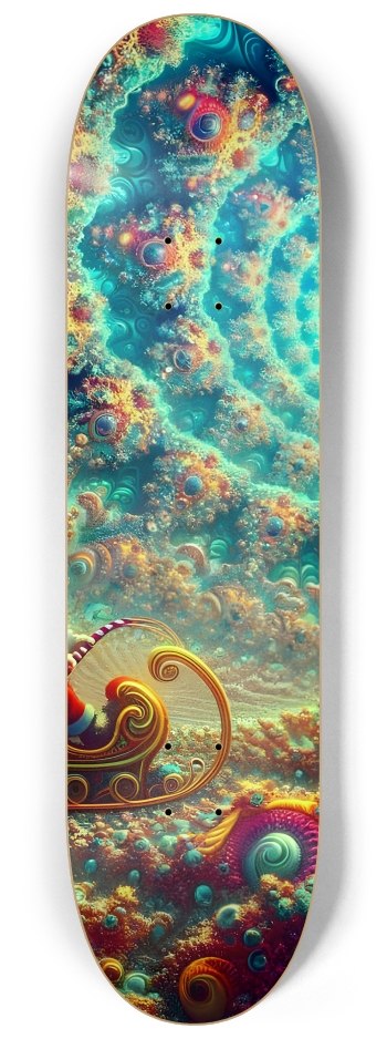 Psychedelic Fractal xmas Theme 8k 0026 #2 8-1/4 Skateboard Deck