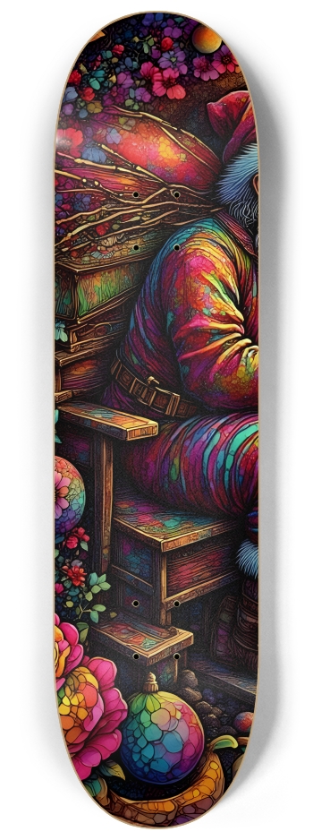 Psychedelic Fractal xmas Theme 8k 0025 #1 8-1/4 Skateboard Deck