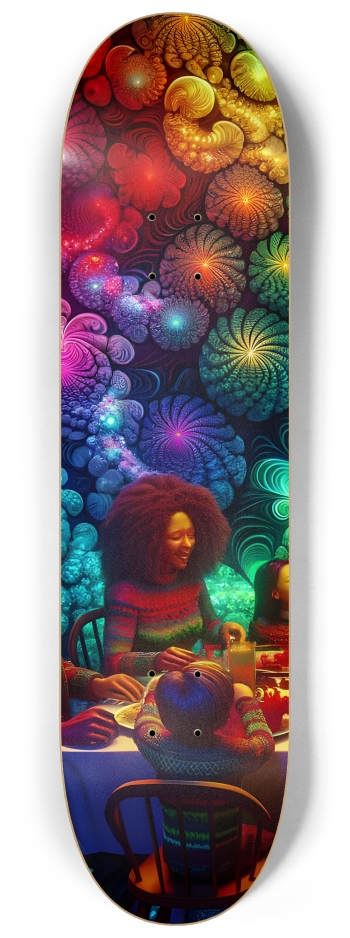 Psychedelic Fractal xmas Theme 8k 0024 #1 8-1/4 Skateboard Deck