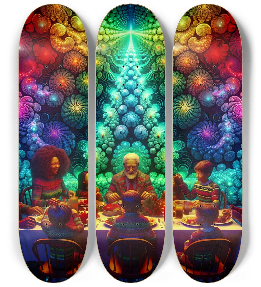 Psychedelic Fractal xmas Theme 8k 0024