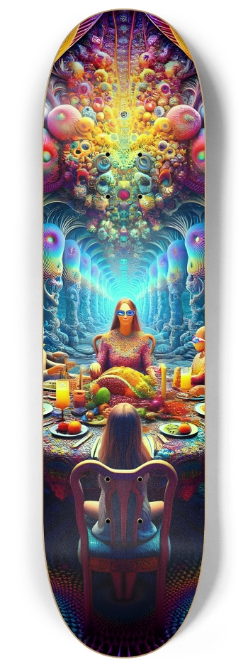 Psychedelic Fractal xmas Theme 8k 0018 #2 8-1/4 Skateboard Deck