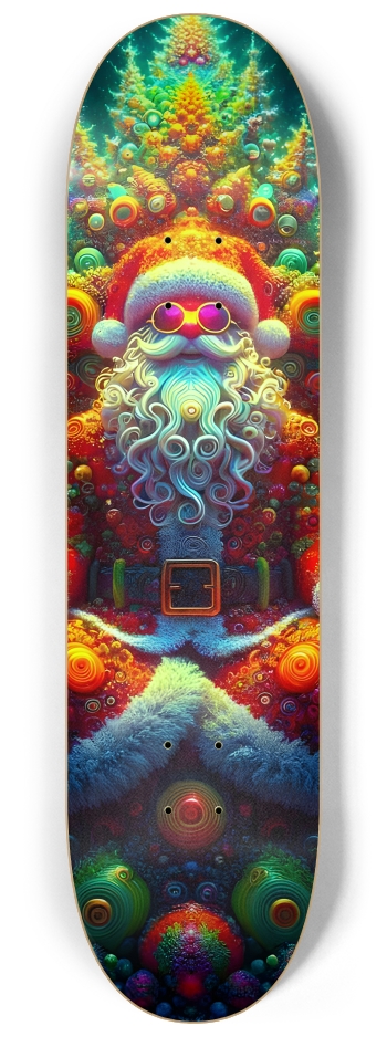 Psychedelic Fractal xmas Theme 8k 0023 #2 8-1/4 Skateboard Deck