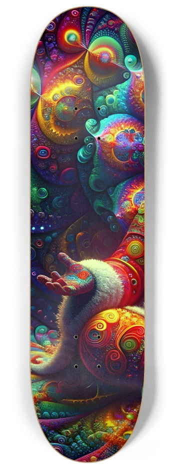 Psychedelic Fractal xmas Theme 8k 0002 #1 8-1/4 Skateboard Deck