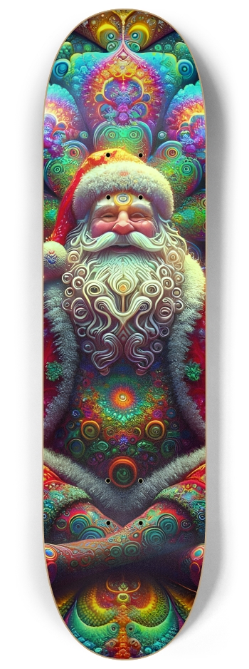 Psychedelic Fractal xmas Theme 8k 0002 #2 8-1/4 Skateboard Deck